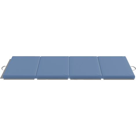 Tapis de gymnastique pliable et épais - 180 x 80 x 5 cm, bleu clair - Pour yoga, fitness, pilates - Confort et antidérapant - Design portable (1/5)