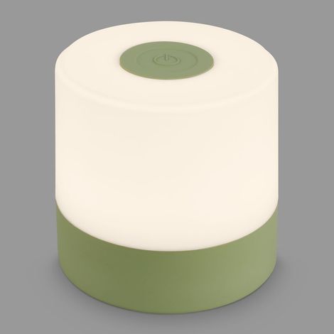 BRILONER SMAL Lampe de table LED sans fil tactile dimmable 7x7 cm 2700 K blanc chaud IP44 batterie USB C verte lampe nuit table salon terrasse