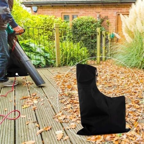 Sac sous vide pour souffleur de pelouse, tissu Oxford, grande capacité, conteneur de rangement pour feuilles, sans poussière, accessoire de jardinage en plein air, noir, 44 x 60 cm (1/5)