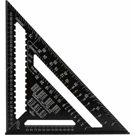 Équerre triangulaire 30 cm - alliage aluminium, bords usinés CNC, graduations permanentes (1/5)