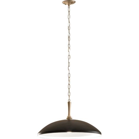 Elstead Kichler Delarosa Plafonnier suspendu dôme contemporain noir, bronze champagne, 1 ampoule E27 (1/5)