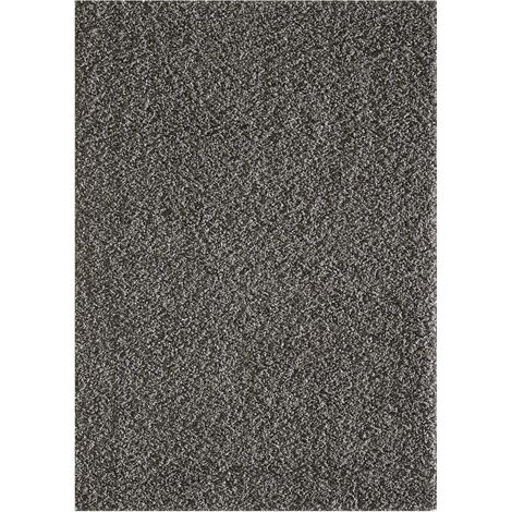 Tapis shaggy 120x170 gris tissé rectangle motif uni SG LOCA (1/4)