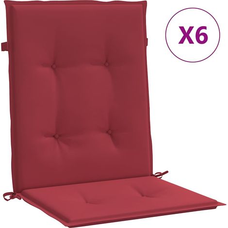 vidaXL Garden Lowback Chair Cushions 6 pcs Wine Red 100x50x3 cm Oxford Fabric