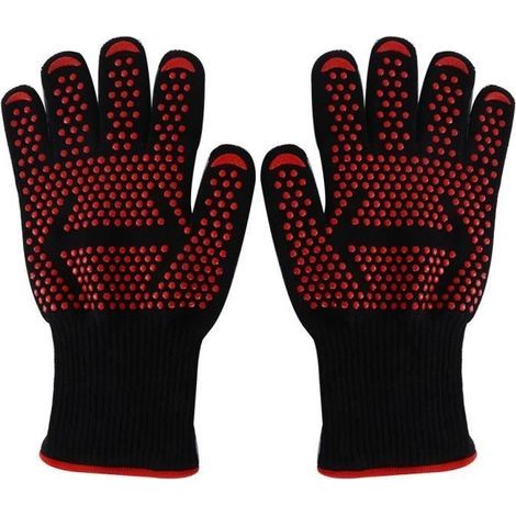 Guanti da cucina, guanti da forno, 500 °C, guanti da barbecue, guanti da cucina in silicone resistenti al calore per barbecue e grigliate (1/4)