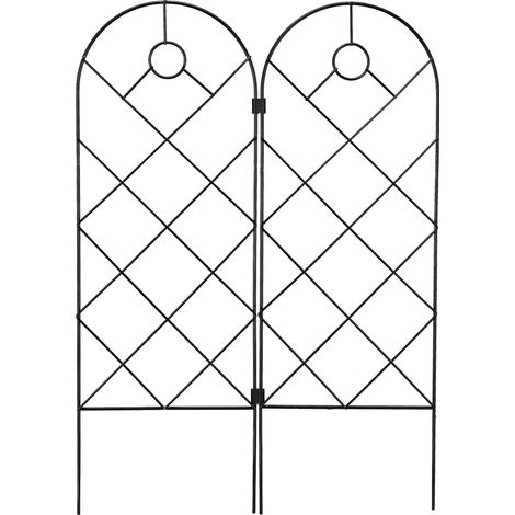 Grillage Trellis Black Iron Panel 58cm Decorative for Garden Climbing Plants Flowers Vine Supports Garden Fence Pergola Landscape Barrier Border (1/5)