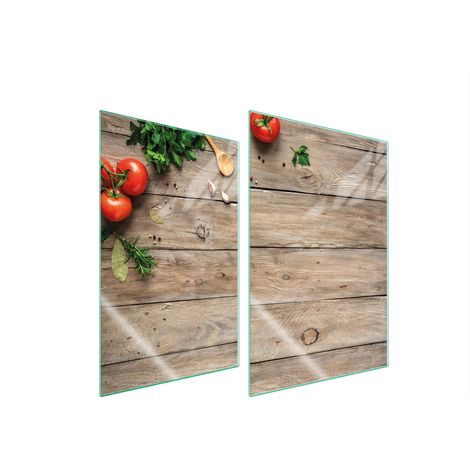 GLASSCHUTZPLATTE FÜR KÜCHE 2x35x52 HOLZ