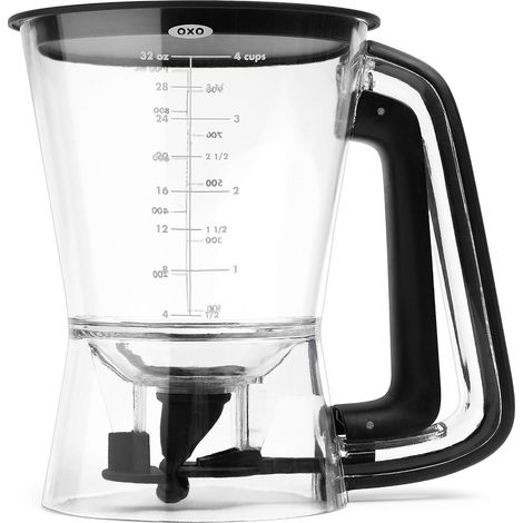 Good Grips – Verre distributeur de pâte de précision et doseur crêpes et pancakes - valve en silicone - capacité 4 tasses