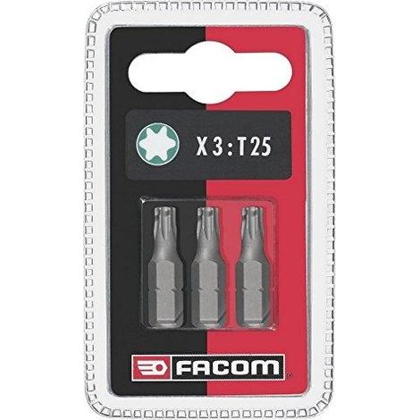Facom Serie 1 Torx juego 3 puntas acero tratado 25 mm