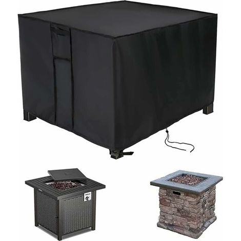 Quadratische Feuerschalenabdeckung – 84 x 84 x 63 cm – Wasserdicht und UV-beständig – Aus strapazierfähigem Oxford-Gewebe – Für den Außenbereich geeignet (1/5)