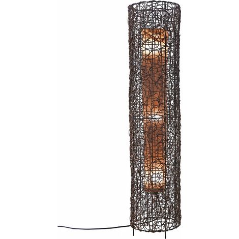 lampe sur pied en rotin marron style naturel éclairage chaleureux - marron rotin naturel (1/3)