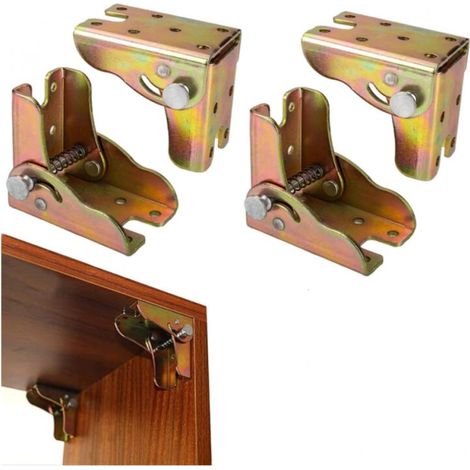 4 folding hinges, self-locking folding hinges, 90-degree folding hinges, folding table leg supports, folding leg hinges for table and bed legs (1/5)