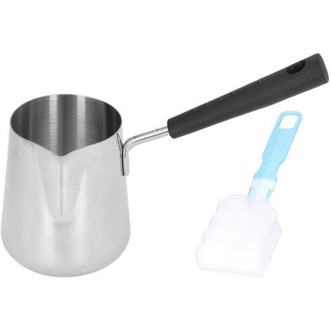 Mini calentador de mantequilla de acero inoxidable, 350 ml, con boquilla para verter y derretir mantequilla. (1/5)
