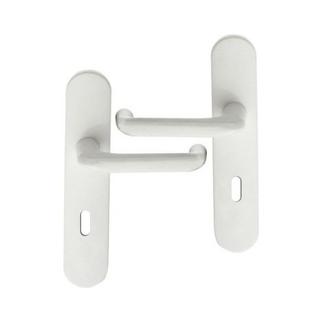 Ouvre&Déco – Poignée de porte tubulaire entrée de clé – Lot de 2 – Nylon blanc – Entraxe 195 mm – Fixation invisible pour esthétique soignée (1/2)