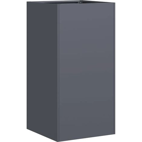 Jardinière moderne 40 x 40 x 80 cm avec fond ouvert stabilité accrue jardin extérieur en acier laminé à froid anthracite (1/5)