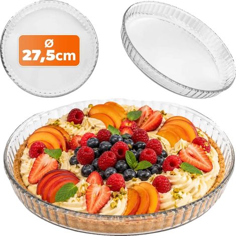 Geriebene Glasform, Hitzebeständiges Glas, 26 cm Durchmesser, Ofenfest, Luftdichtes Design, CE-zertifiziert (1/5)