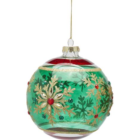Pallina di natale in vetro con fiocco di neve decorazioni natalizie per albero di Natale -Rosso (1/3)