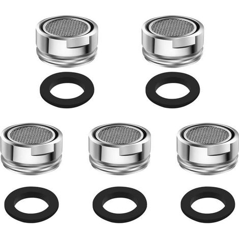 5 PCS Filtre de Robinet avec Joint d\'étanchéité Économiseurs d\'Eau Aérateur Filtre Robinet en acier inoxydable Mousseur Robinet (1/4)