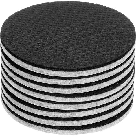 8 Pcs Patins De Meuble en Feutre Et EVA,1.1811 (30mm) Ronds Protège-Sols Autoadhésifs pour Parquets en Bois, Pieds De Table Et Pieds De Chaise, Gris+Noir (1/5)