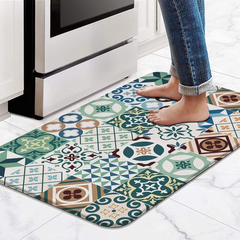 Kitchen floor mat, non-slip, oil-proof, waterproof, washable, easy-to-clean, suitable for home use, luxurious style, stain-resistant doormat - 6 - 40X60cm