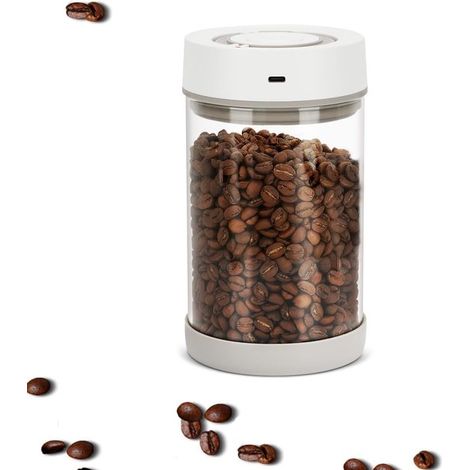 Caffettiera mok automatica sottovuoto - 950 ml, ermetica, per 300 g di chicchi di caffè, funzionamento con un solo pulsante e indicatore di data, contenitore per la conservazione dei chicchi di caffè, (1/5)