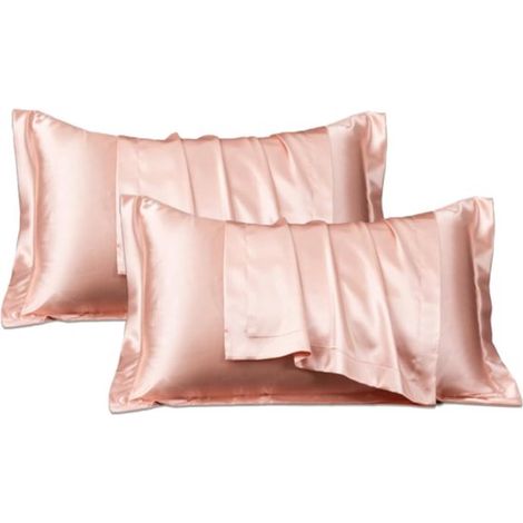 Set di 2 federe in raso 48 x 74 cm,ideali per capelli e pelle,morbide come un cuscino di seta (1/5)