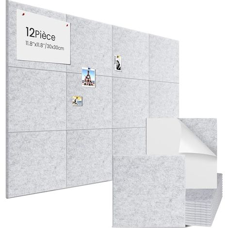 Felt Notice Boards Self Adhesive Notice Boards 30 x 30 cm for DIY Photos and Memos (1/5)