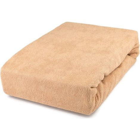 LENZUOLO CON ANGOLI IN SPUGNA BEIGE 120x200