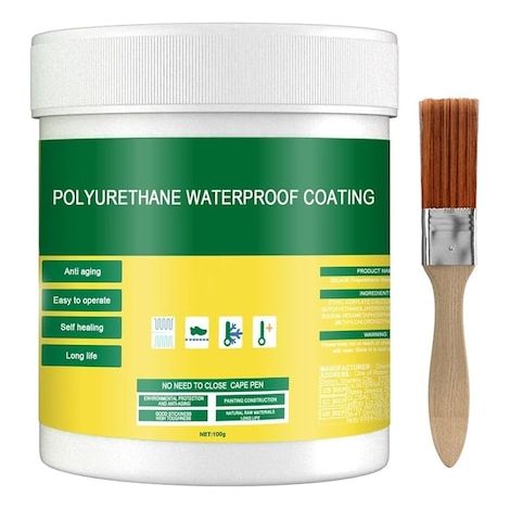Mastic imperméable, revêtement imperméable transparent pour réparation de fuites, mastic polyuréthane facile à utiliser pour réparer les fuites murales et de toiture, pour murs intérieurs et extérieur (1/5)