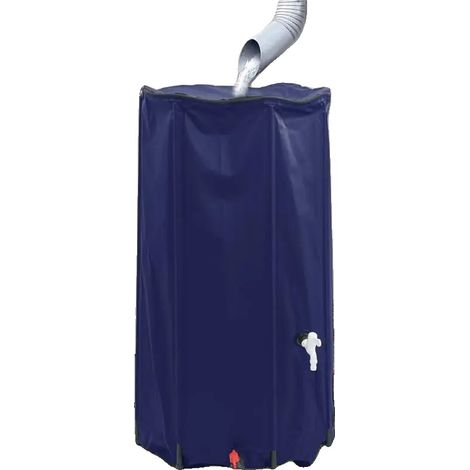Depósito de agua con capacidad de 100 litros, grifo plegable, color azul. (1/2)