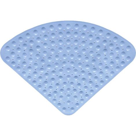 Tapis de douche d'angle non glissement - 65x 65cm tapis de douche d'angle pour douche intérieure, tapis de stand de douche d'angle avec aspiration, bleu (1/5)
