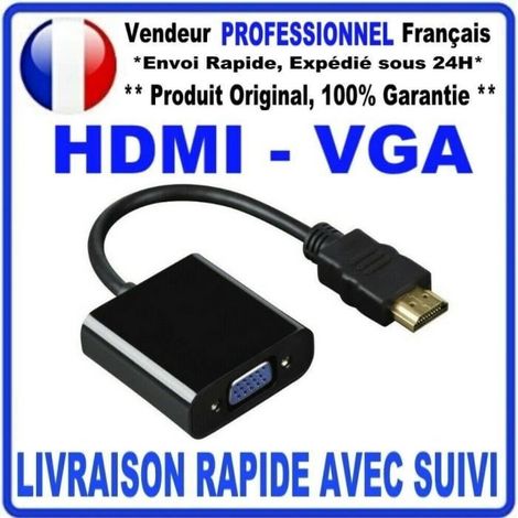 Adaptateur vidéo - GENERIQUE - HDMI vers VGA - 1080P - Noir - Convertisseur vidéo (1/4)