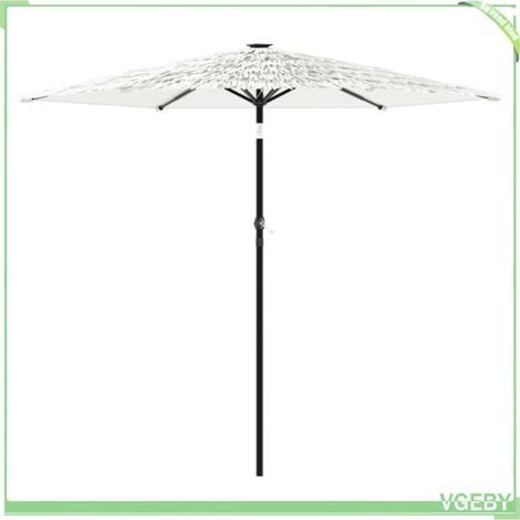 Parasol de jardin - FAFEICY - 4005104 - mât acier blanc - 268x268x226 cm - ouverture manivelle (1/5)