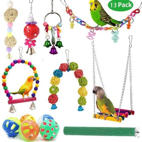 13 pièces de papier combiné ensemble de jeux - accessoires de voyage - jeux de couleur - hangend à schommel, stand de jeu de table, tapis de suspension, jeu d'échelle - jeux pour enfants, papegaaien, (1/5)