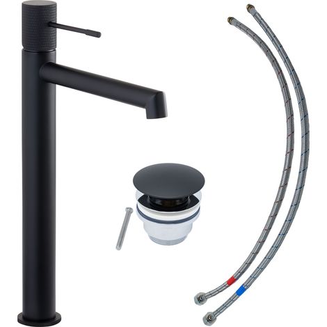 SCHÖNER WOHNEN-Kollektion Waschtischarmatur KADIA L, Wasserhahn geeignet für Aufsatzwaschbecken in Ihrem Bad, Mattschwarz (1/3)