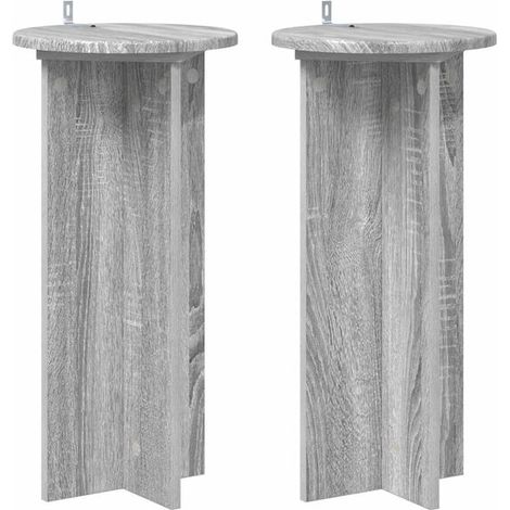 Lot de 2 supports pour plantes, Gris Sonoma, 29,5 x 29,5 x 60 cm (1/5)