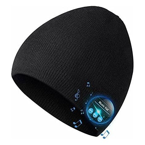 Écouteurs Bluetooth en forme de pois, cadeaux pour hommes et femmes, chapeaux Bluetooth, oreillettes noires (1/3)