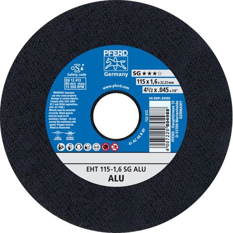 PFERD DISQUE COUPE EHT 115 1,6 A46 N SG ALU