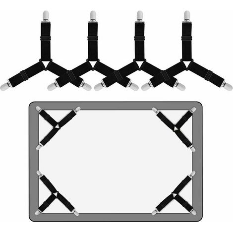 Sangle Elastique Triangulaire - Con Perno Metalico - Para Fundas De Colchon Sabanas Y Cojines - Pack De 4 (1/5)