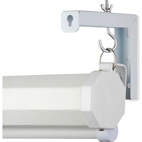 Lot de 2 supports de fixation pour écran de projecteur Blanc 40120 Pour support mural robuste jusqu'à 30 kg (1/5)
