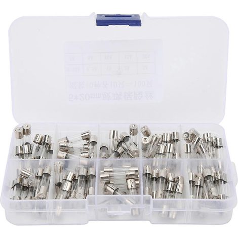 5x20mm 100 Stück Glassicherungen, flinke Glassicherungen, Sortiment zum Schutz von Stromkreisen