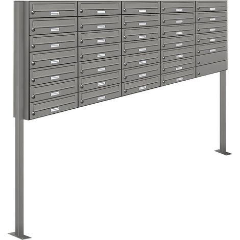 33er Premium Standbriefkasten RAL 9007 freistehend Postkasten Ständer 5x7 (1/5)