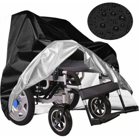 Housse de protection pour fauteuil roulant électrique, imperméable, résistante aux UV, 100 x 75 x 100 cm, noire (1/4)