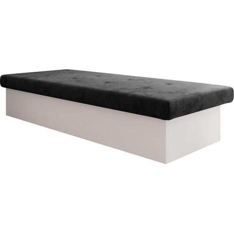 Lit Dover 100, Blanc, Unique, 80x190, 80x190x39cm