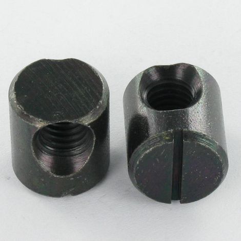 Plot fendu 15X17 M8 DECENTRE Acier zingué noir-1 pièce