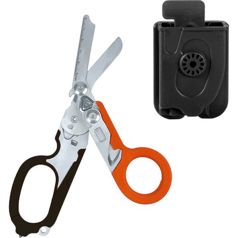 Ciseaux orange et noirs + étui noir Pince tactique multifonctionnelle, cisaille d'extérieur Raptor, outil pliant avec étui K, acier inoxydable 420HC (1/5)