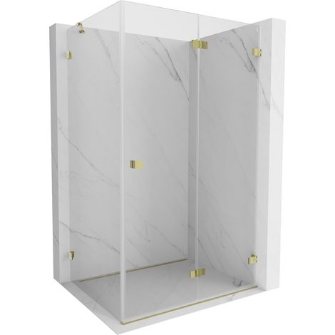 Mexen Lunar-F Duschkabine klappbar rechts 95 x 80 cm, transparent, gold - 836-095-080-50-00-P (1/5)