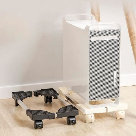 Chariot roulant de rack dordinateur, Support mobile de chariot dordinateur, Avec roues de frein pour sous le Bureau (blanc) (1/4)