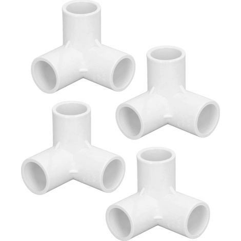 Packung 10 PVC-Winkel-T-Stücke – 20 mm Innendurchmesser – Weiß – Für Bewässerungssysteme & Rohrverbindungen im Garten – UV-beständig