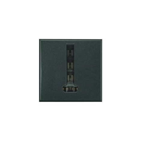 Prise téléphone en T 8 plots anthracite 2 modules (23640) AXOLUTE BTICINO HS4240