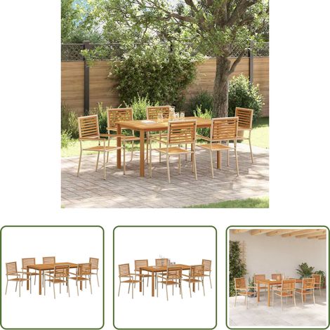 Terrasse - Ensemble de salle à manger pour jardin 7 pcs Beige (1/5)